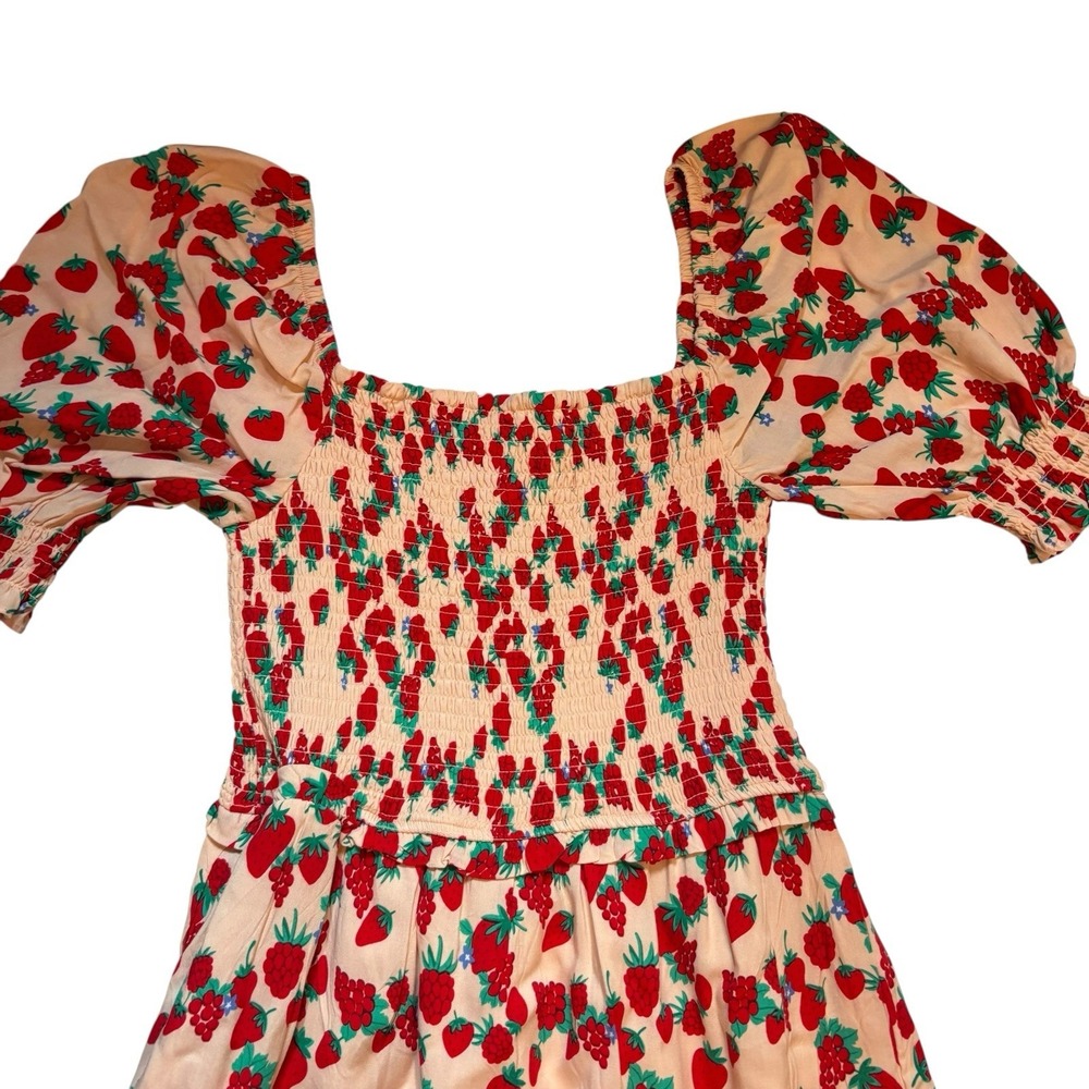 Betsey Johnson - PEARL BLUSH Strawberry Fields Maxi Dress Women S Small Pink Red - Picture 3 of 9